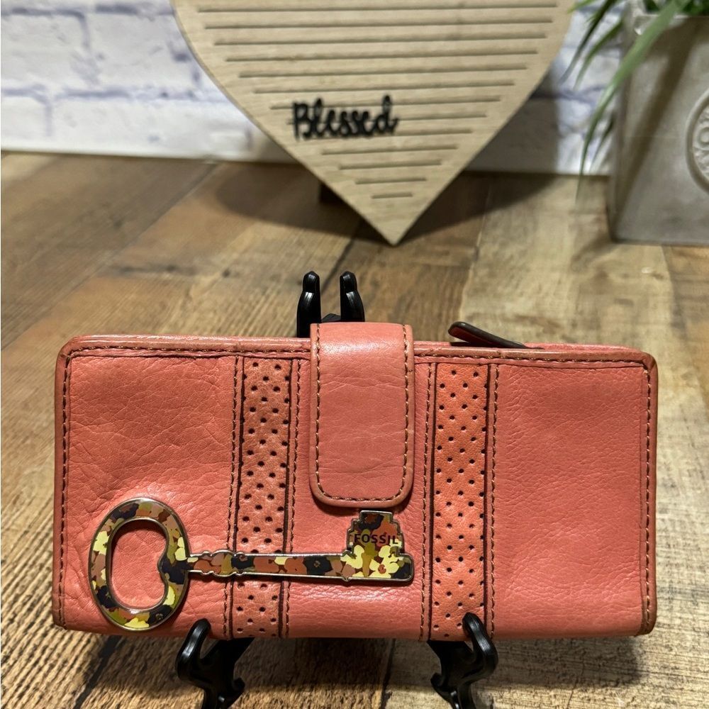 Fossil pink leather XL Key Wallet